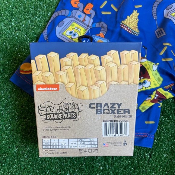 Crazy Boxer Men's SpongeBob SquarePants Burgers Boxer Briefs in Fry Box L NEW - Picture 11 of 14